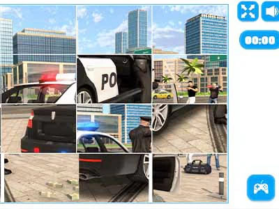 Slide De Carro De Polícia De Desenho Animado captura de tela do jogo