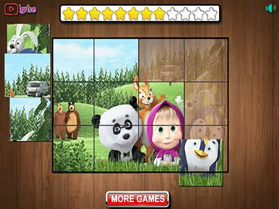 Masha Puzzle Time στιγμιότυπο οθόνης παιχνιδιού