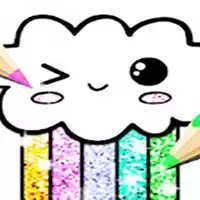 Kawaii Coloring Book Glitter - ປື້ມແຕ້ມຮູບ