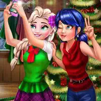 Selfie E Krishtlindjeve Të Ladybug And Elsa