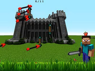 Яблычны Шутэр Minecraft скрыншот гульні